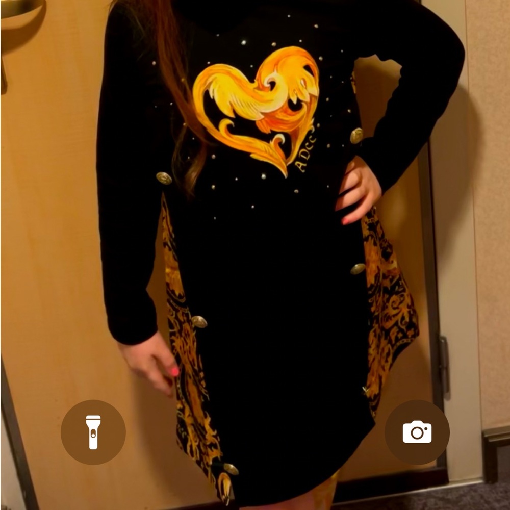 Black and gold dress
